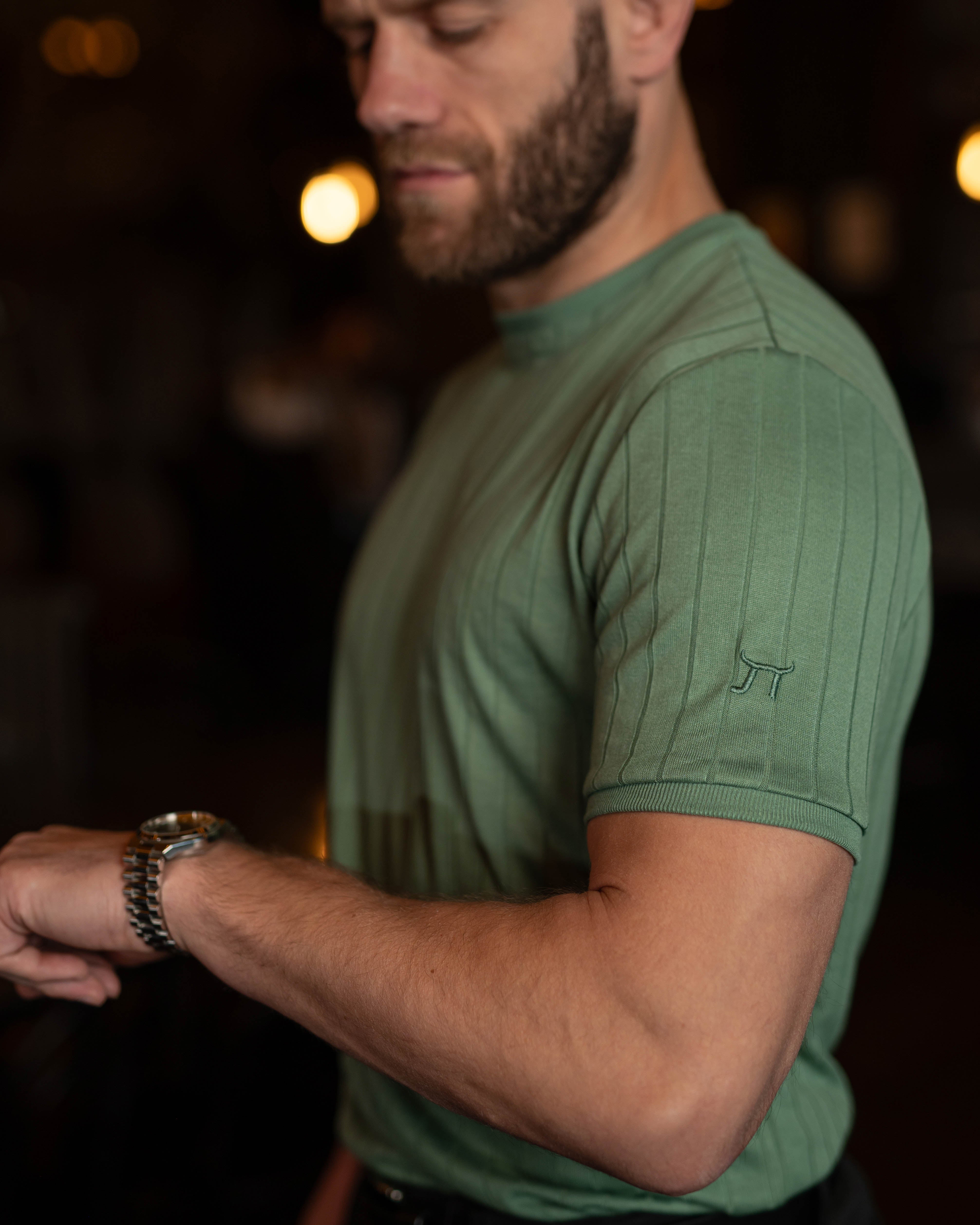LAZARE™ AZUR LINES T-SHIRT - FRESH GREEN