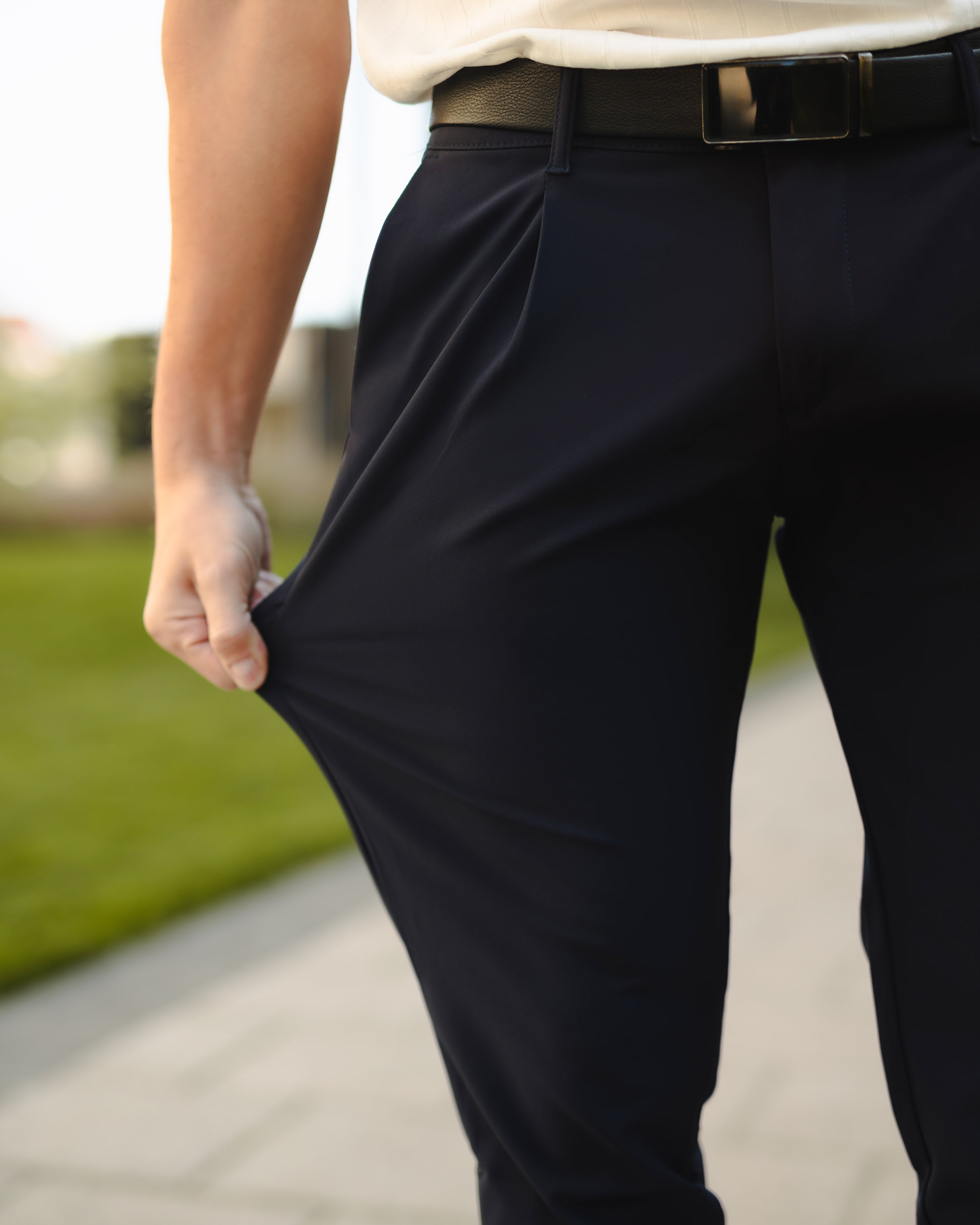LAZARE™ BELGIAN STRETCH PANTS - OCEAN NIGHT BLUE