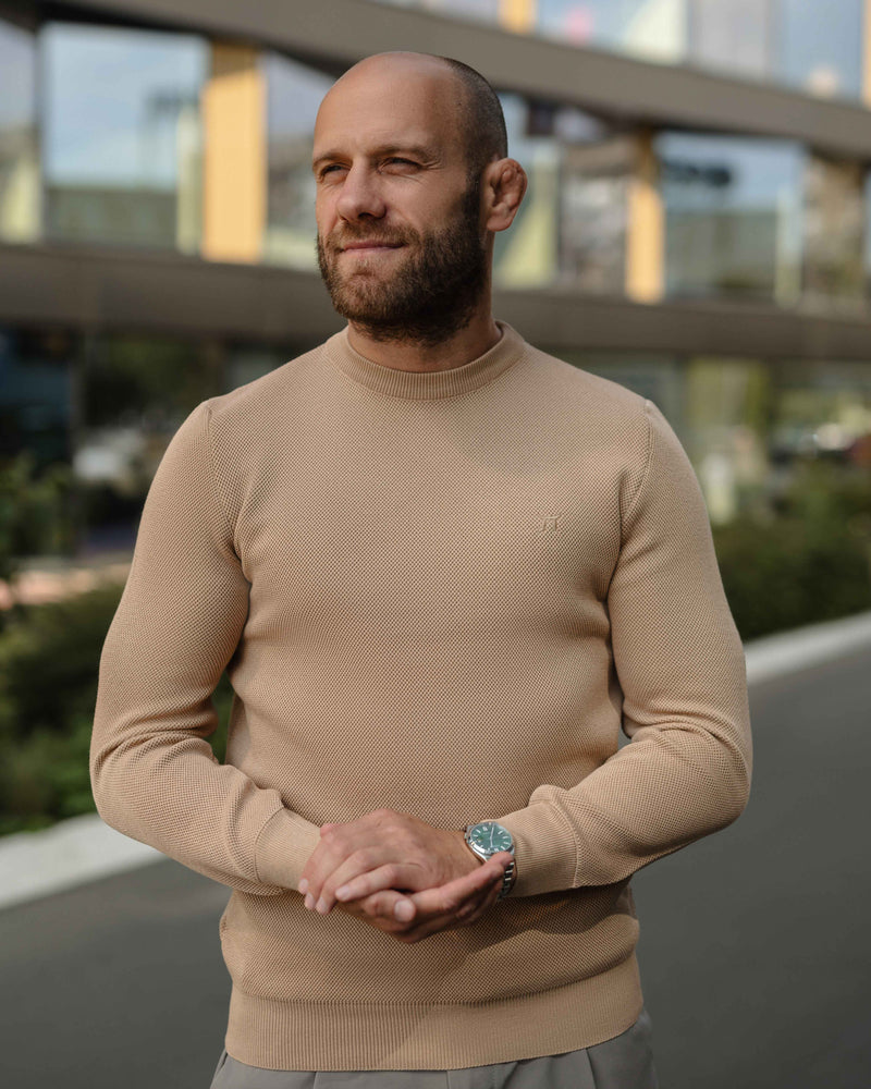 LAZARE™ CLASSIC CREWNECK SWEATER - BEIGE
