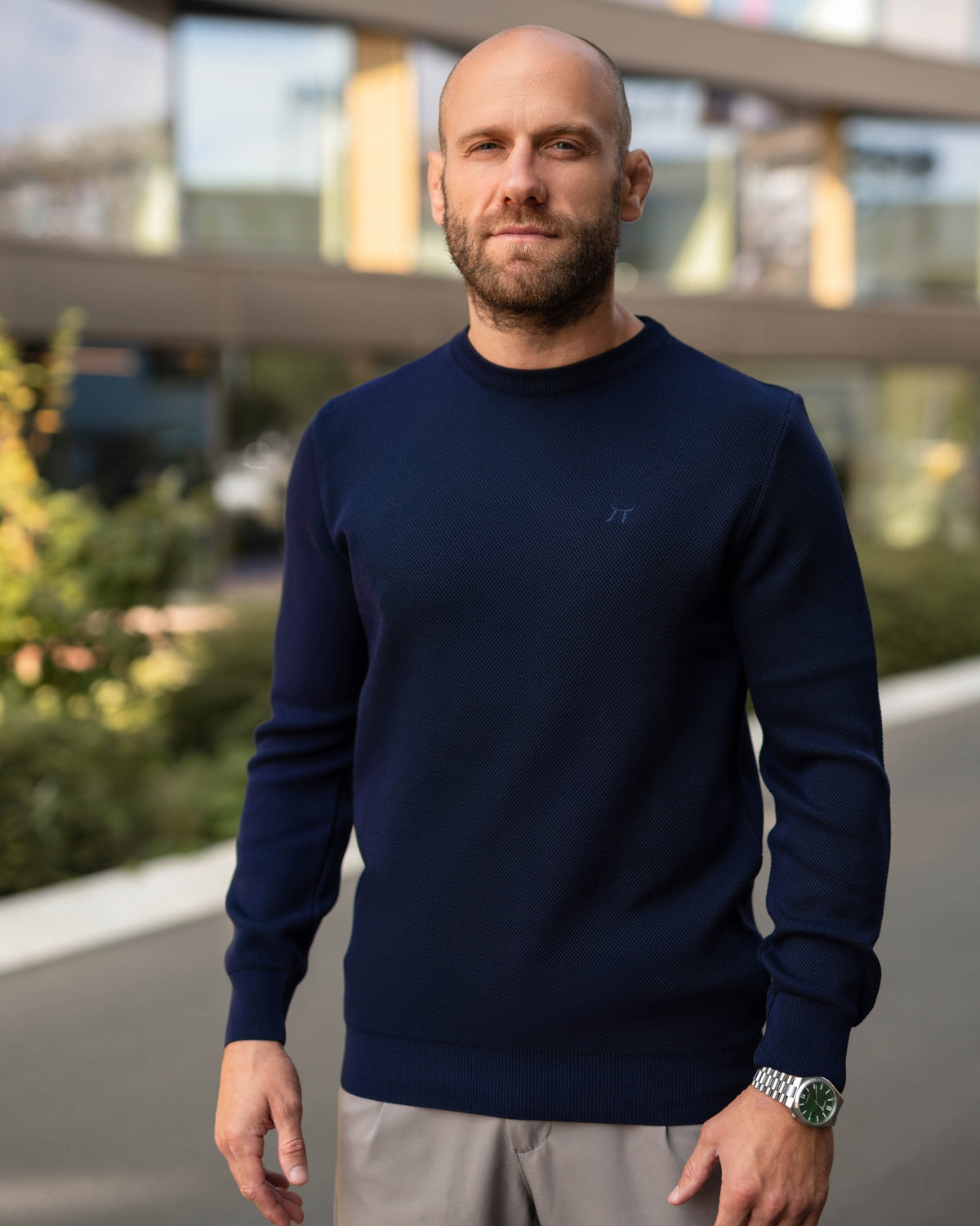 LAZARE™ CLASSIC CREWNECK SWEATER - NAVY