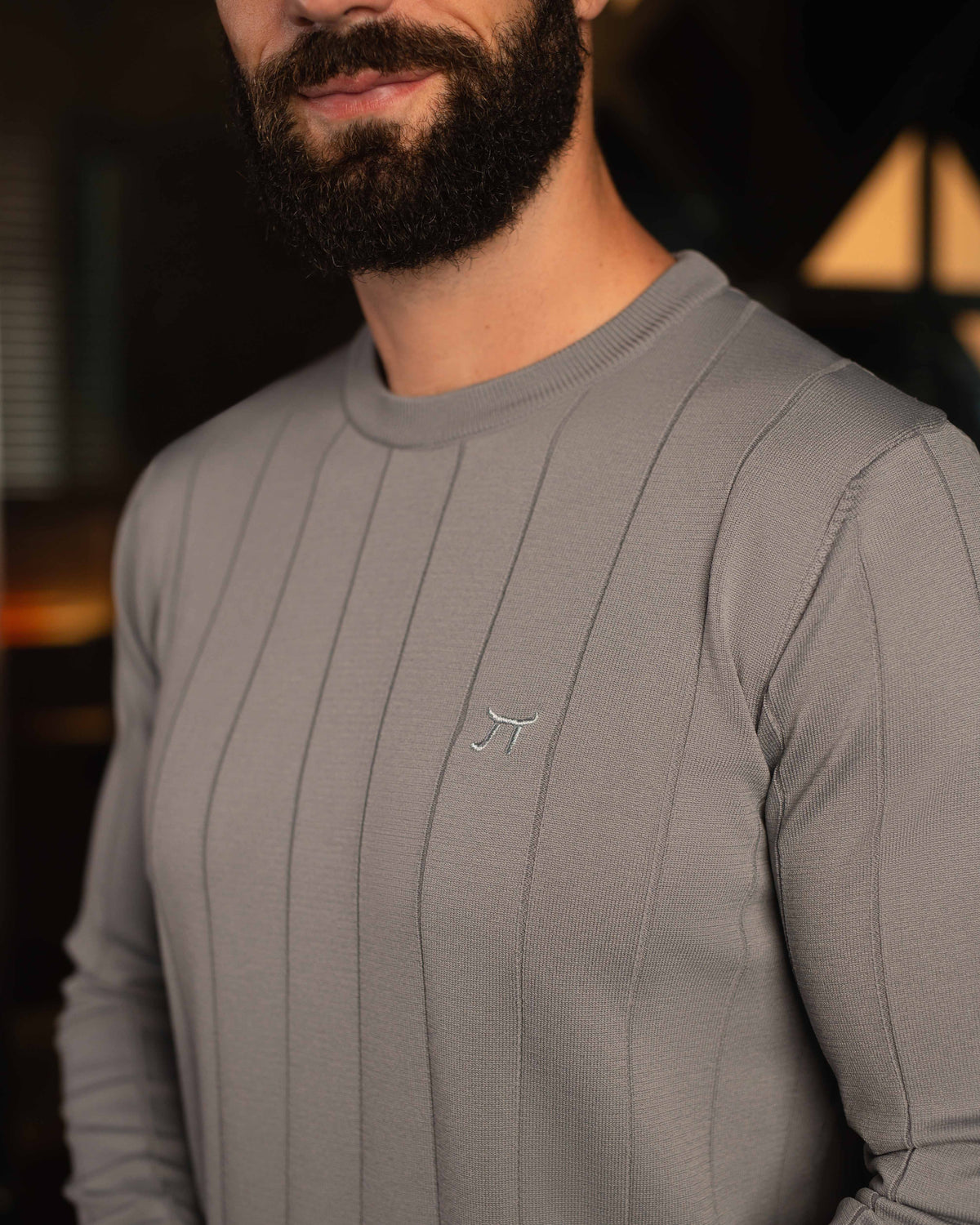 LAZARE™ DROP NEEDLE KNIT - GREY