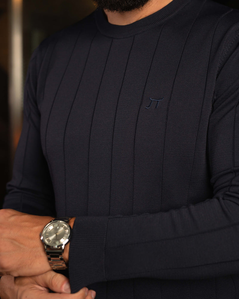 LAZARE™ DROP NEEDLE KNIT - OCEAN NIGHT BLUE