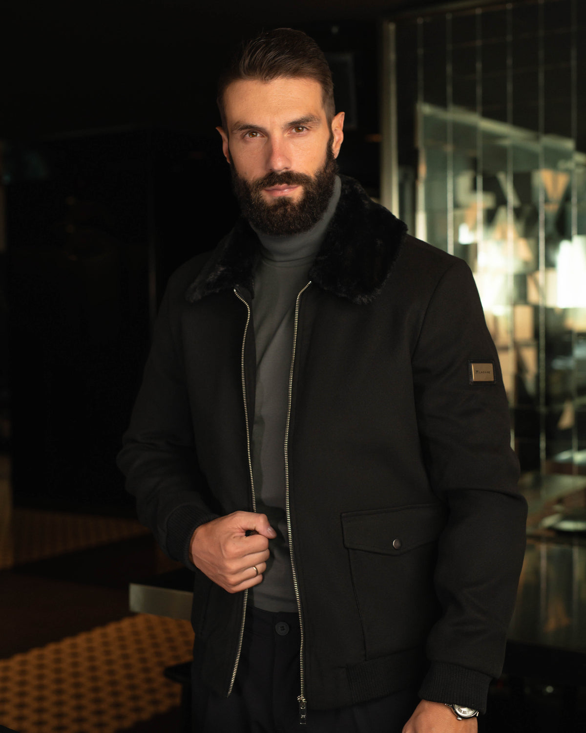 LAZARE™ EVEREST FUR JACKET - BLACK