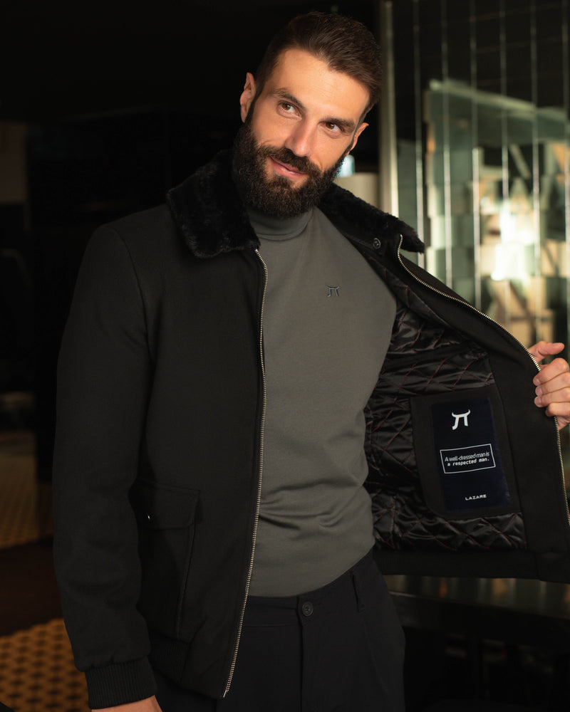 LAZARE™ EVEREST FUR JACKET - BLACK