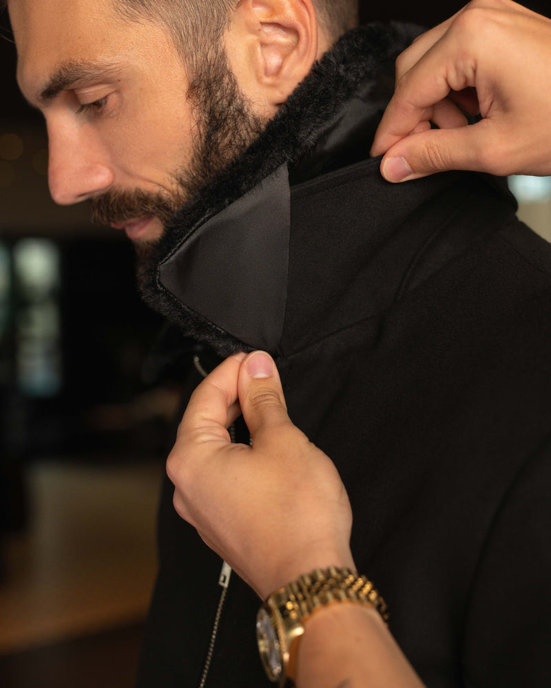 LAZARE™ EVEREST FUR JACKET - BLACK