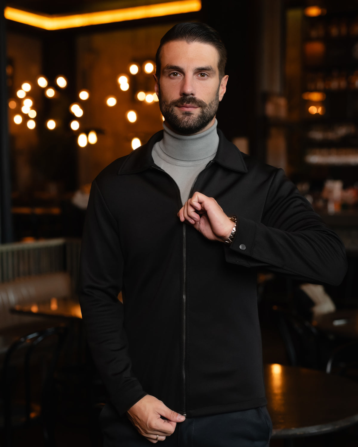 LAZARE™ LOMBARDY OVERSHIRT - BLACK