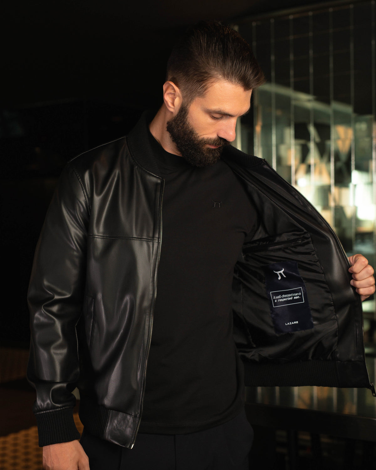LAZARE™ MARASH LEATHER JACKET - BLACK