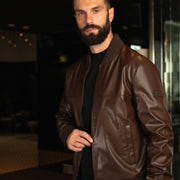 LAZARE™ MARASH LEATHER JACKET - BROWN