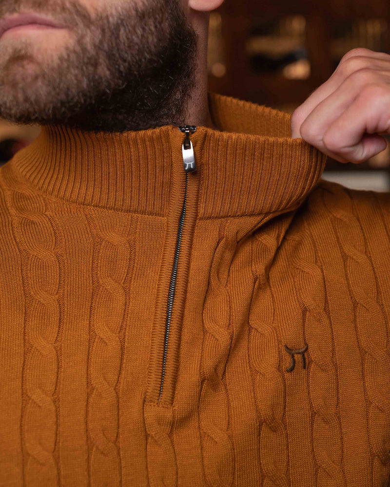 LAZARE™ OXFORD KNIT SWEATER - OCHER