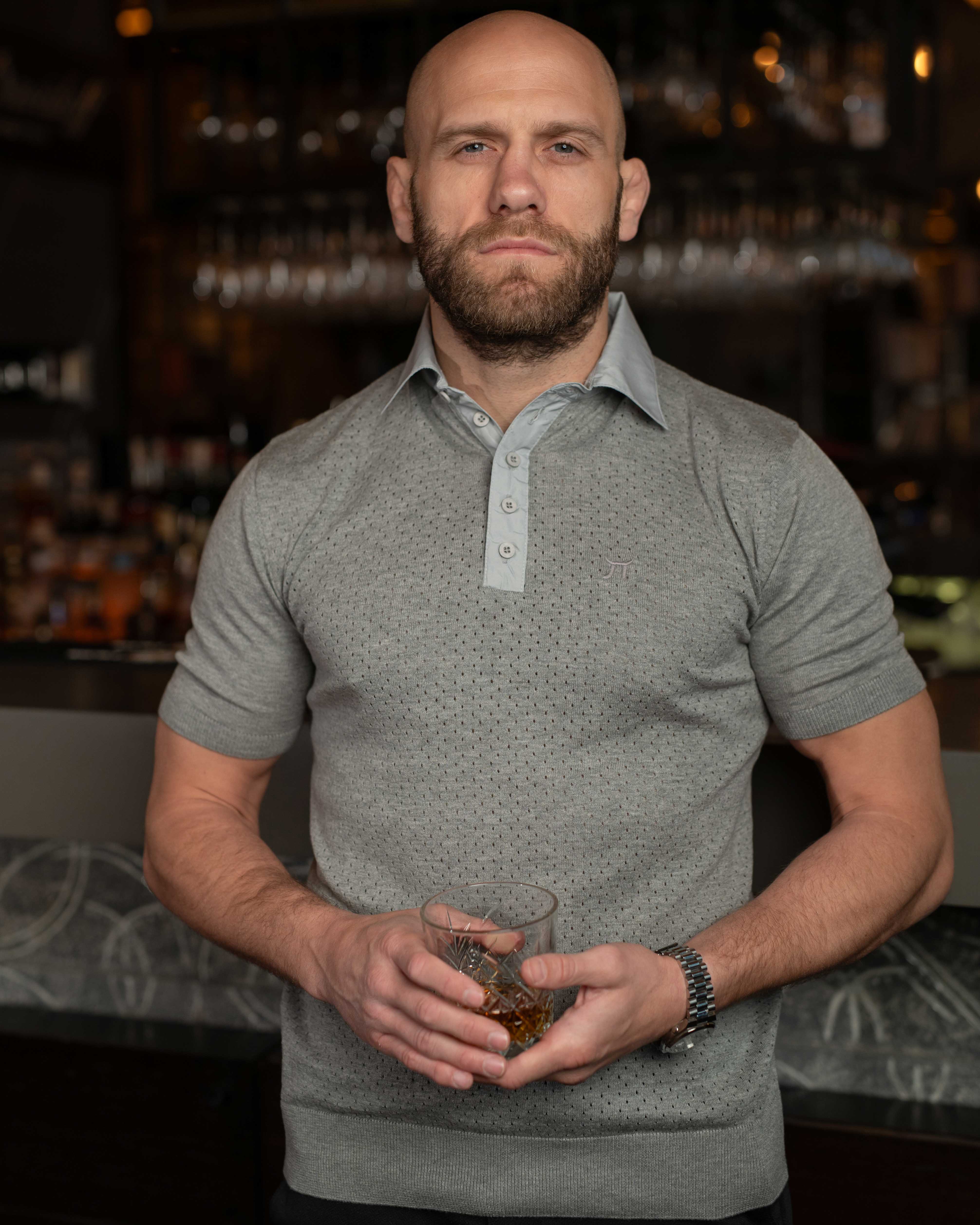 LAZARE™ POLO TECH KNIT - CLASSIC GREY