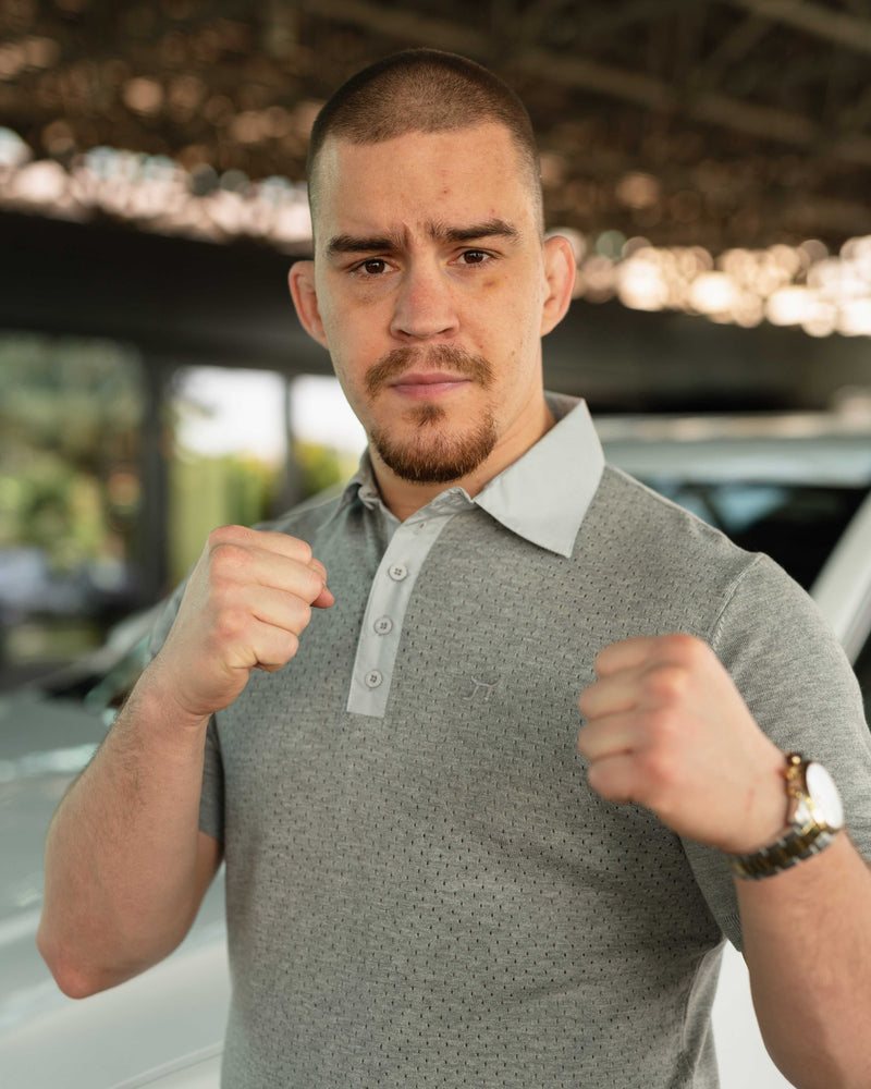 LAZARE™ POLO TECH KNIT - CLASSIC GREY
