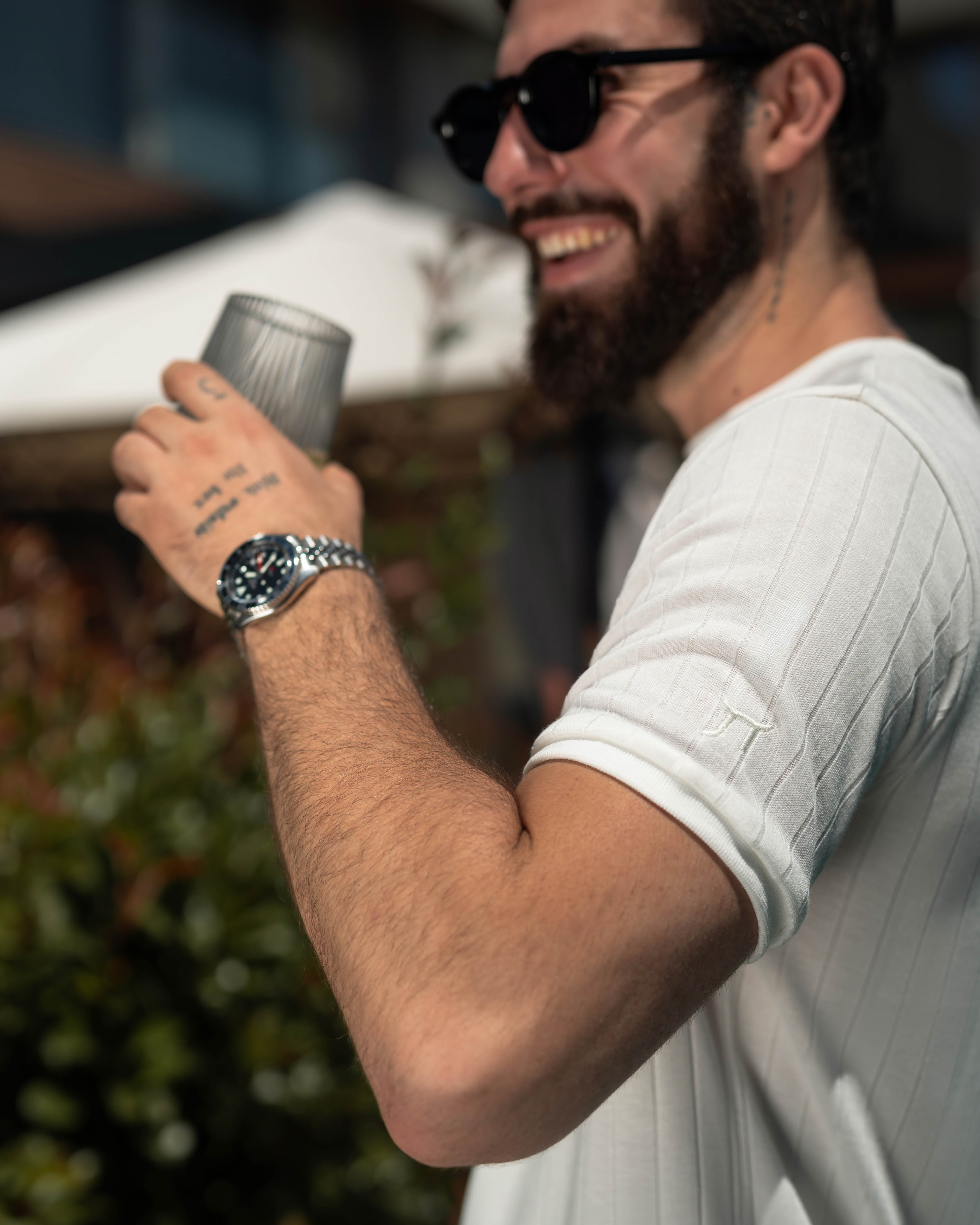 LAZARE™ AZUR LINES T-SHIRT - WHITE