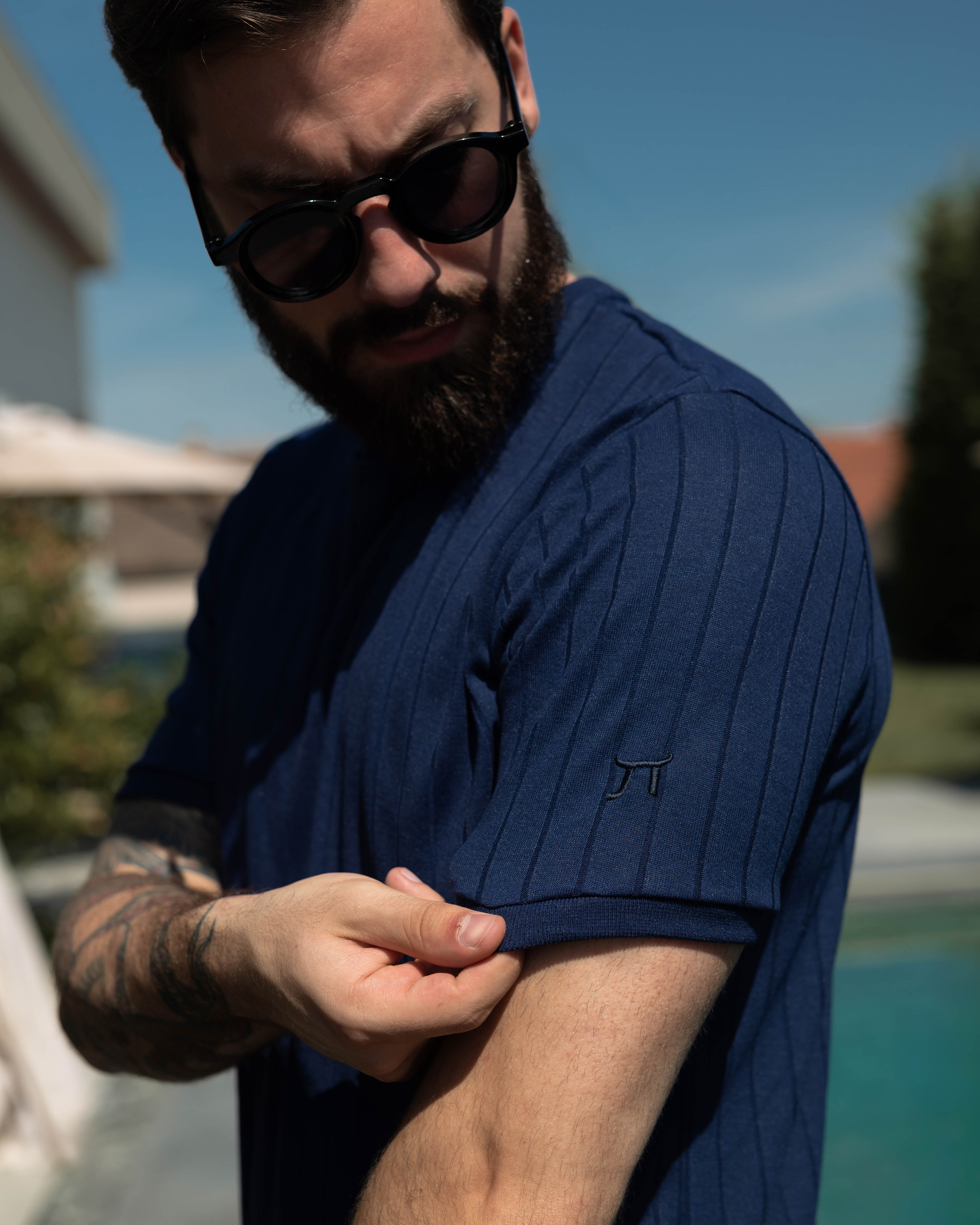 LAZARE™ AZUR LINES T-SHIRT - OCEAN NIGHT