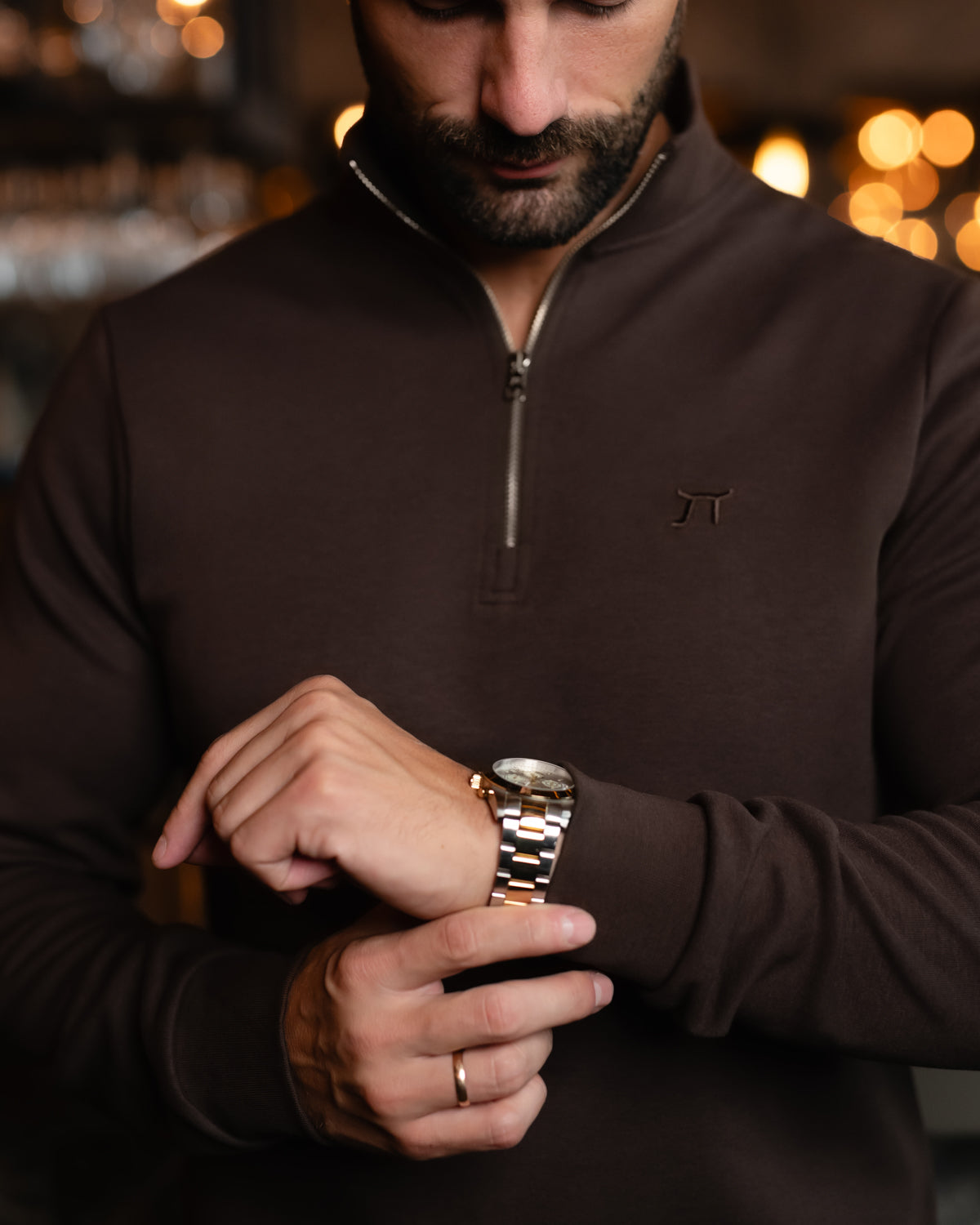 LAZARE™ RICHMOOD QUARTER-ZIP - TOBACCO