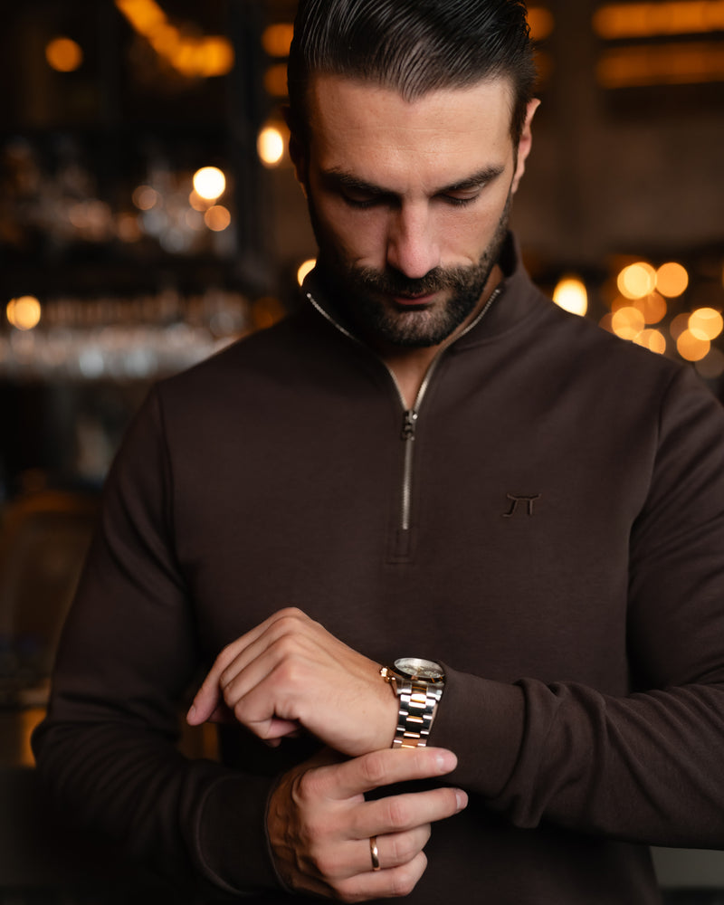 LAZARE™ RICHMOOD QUARTER-ZIP - TOBACCO