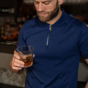 LAZARE™ RIVIERA ZIP POLO - IMPERIAL BLUE