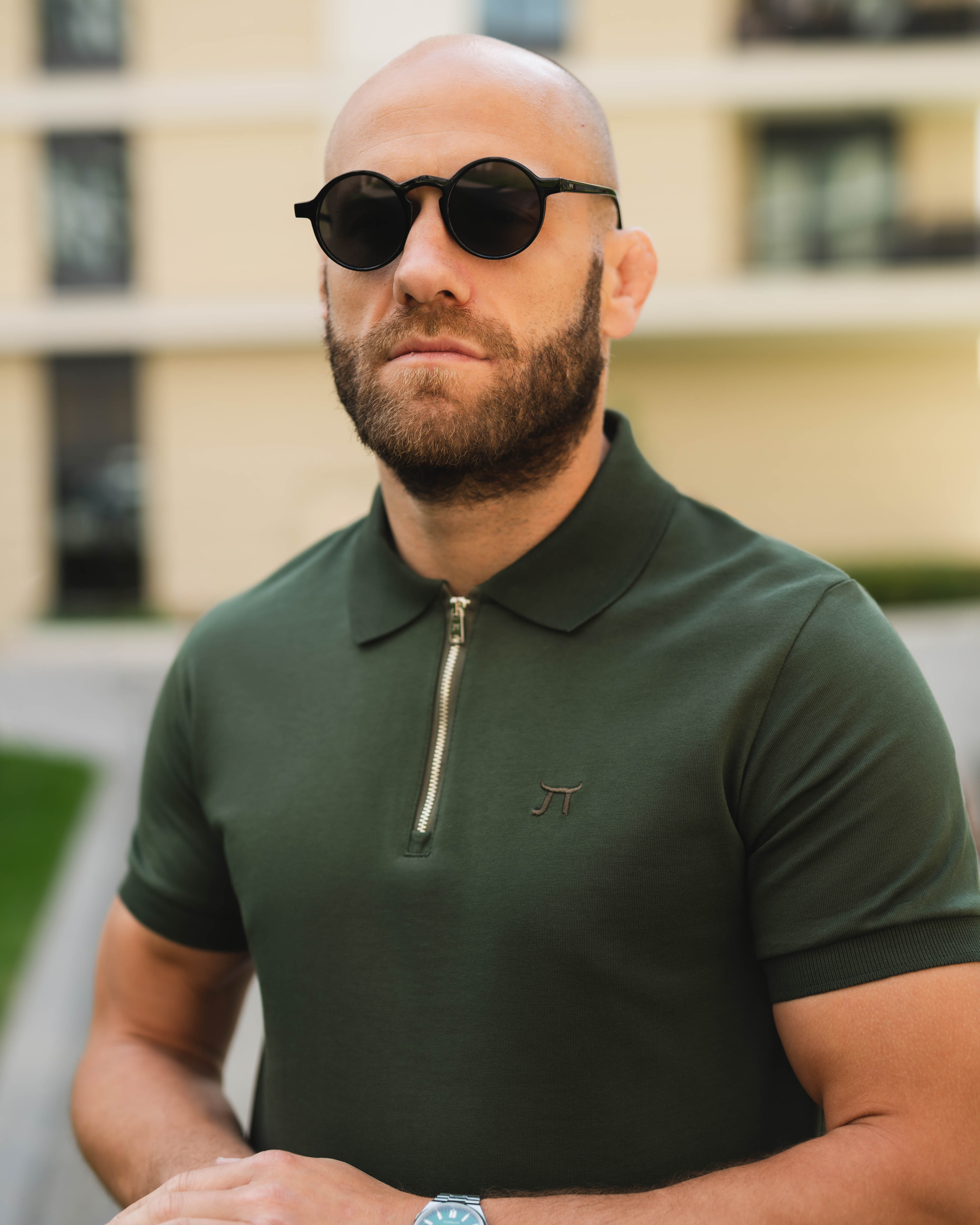 LAZARE™ RIVIERA ZIP POLO - TACTICAL GREEN