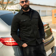 LAZARE™ SOFT CLASSIC OVERSHIRT - BLACK