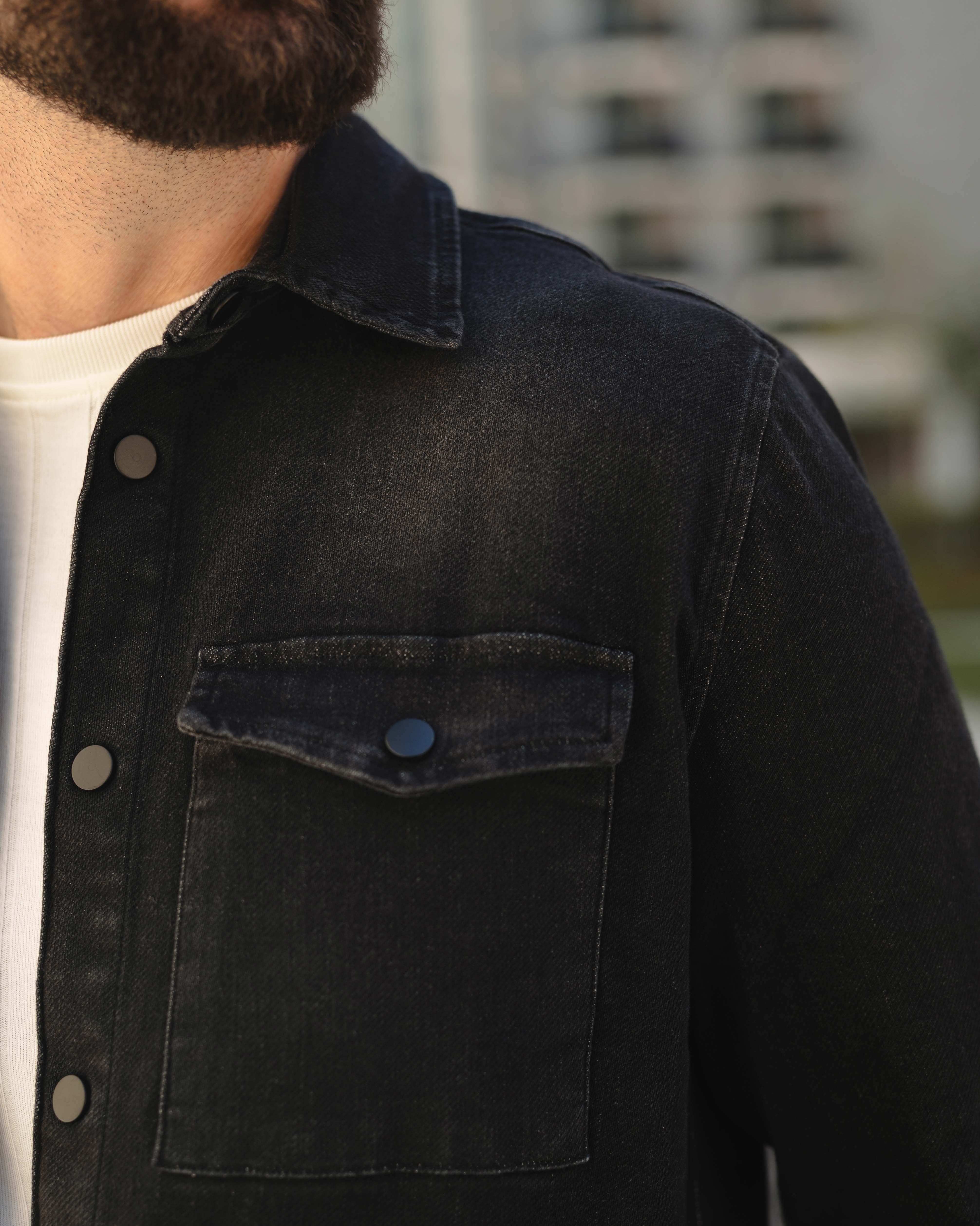 LAZARE™ TEXAS OVERSHIRT - MAT BLACK