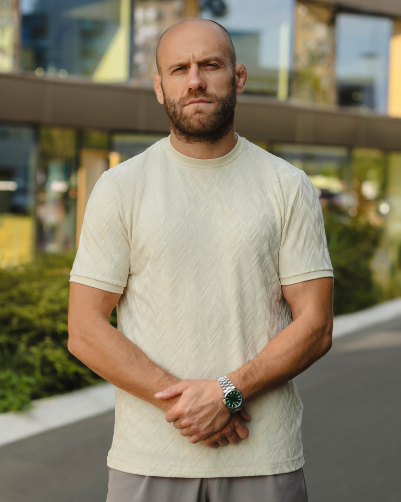 LAZARE™ ZIGZAG T-SHIRT - VANILLA