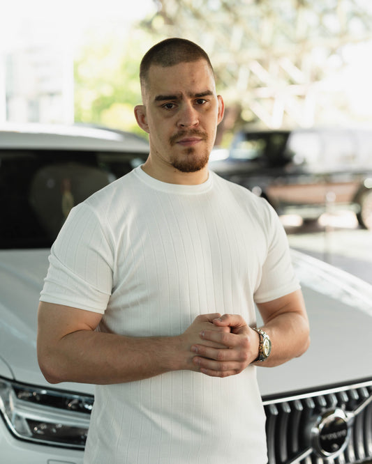 LAZARE™ AZUR LINES T-SHIRT - WHITE