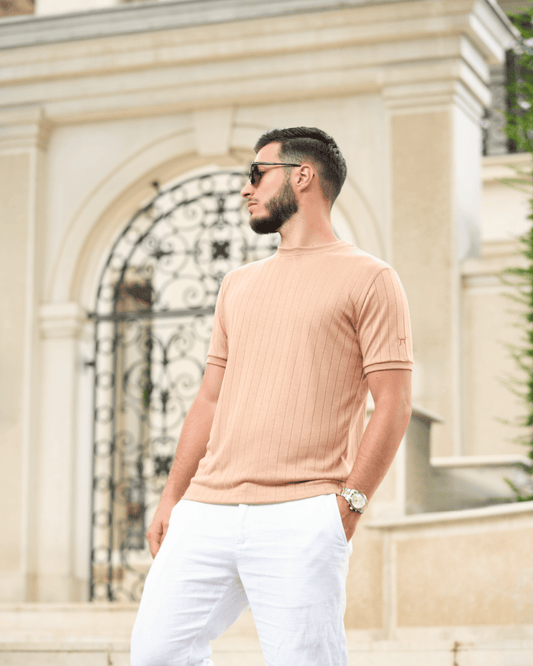 LAZARE™ AZUR LINES T-SHIRT - CRÈME ROYALE