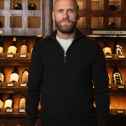 LAZARE™ CAMBRIDGE QUARTER-ZIP KNIT - BLACK