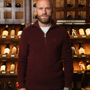 LAZARE™ CAMBRIDGE QUARTER-ZIP KNIT - CABERNET