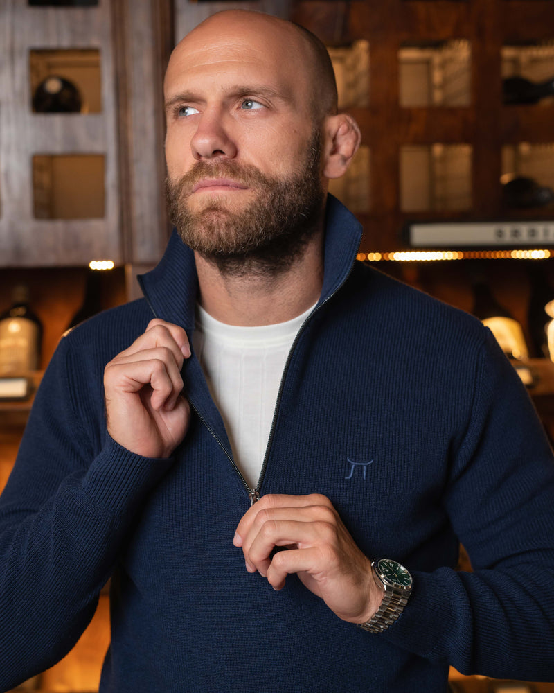 LAZARE™ CAMBRIDGE QUARTER-ZIP KNIT - OCEAN NIGHT