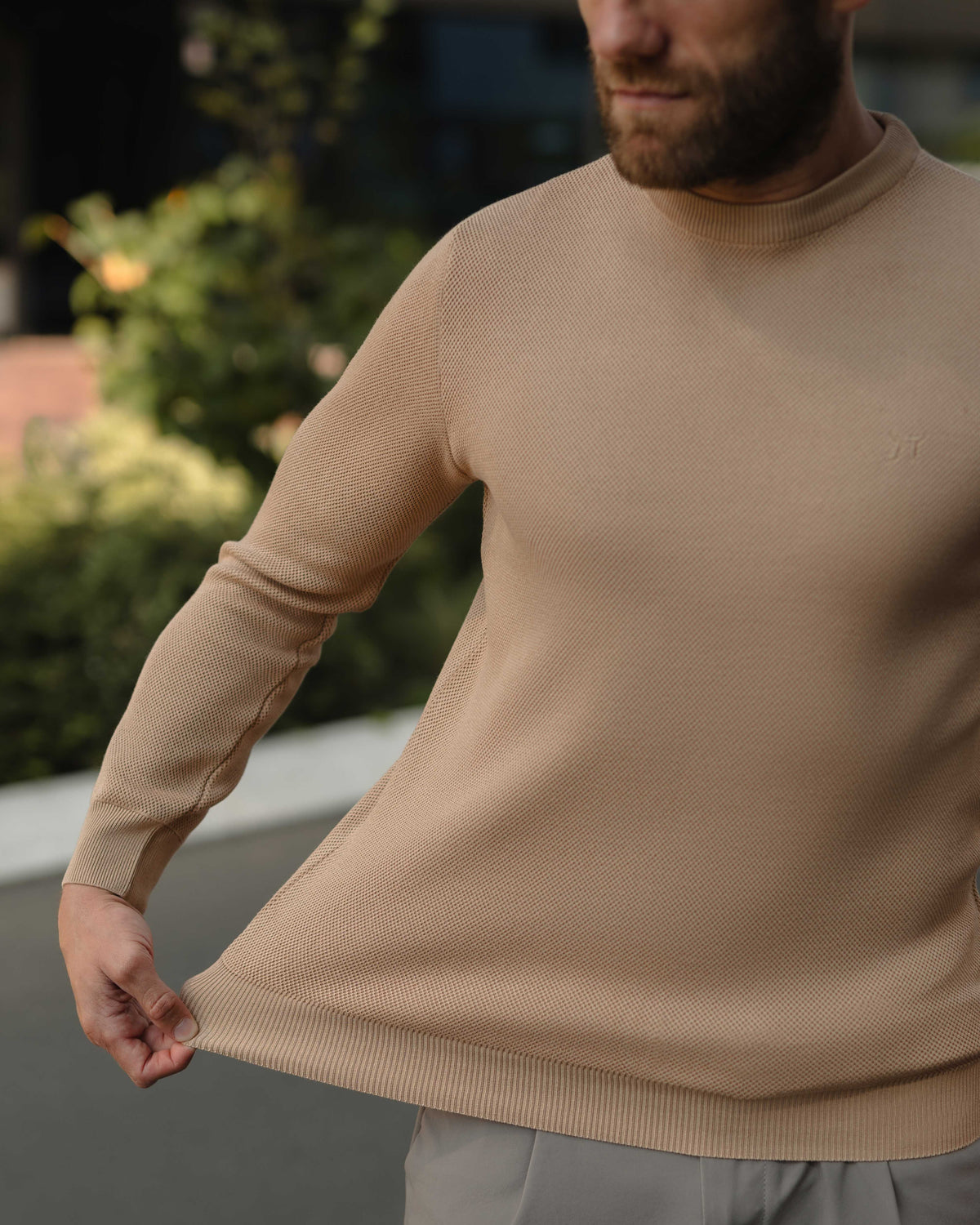 LAZARE™ CLASSIC CREWNECK SWEATER - BEIGE