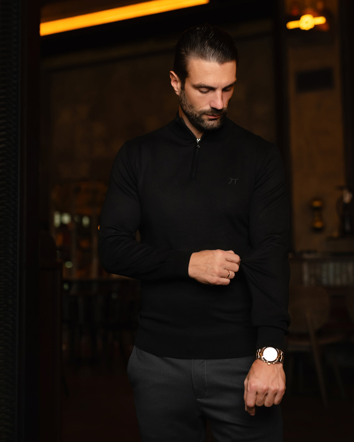 LAZARE™ CLASSIC HALF ZIP - BLACK