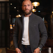 LAZARE™ COMFORT FULL-ZIP KNIT SWEATER - GREY