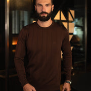 LAZARE™ DROP NEEDLE KNIT - BROWN