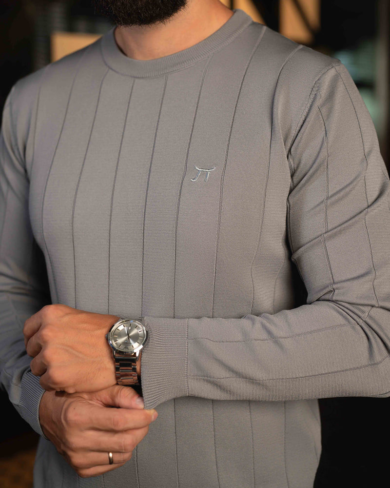 LAZARE™ DROP NEEDLE KNIT - GREY