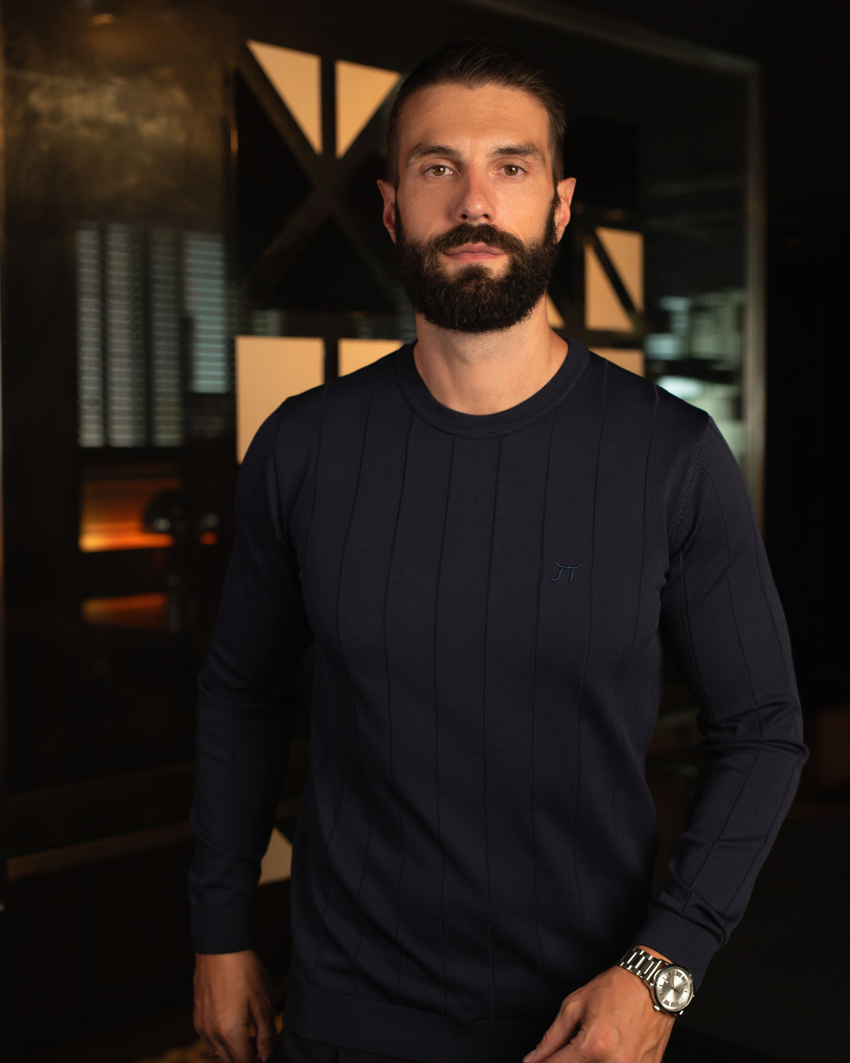 LAZARE™ DROP NEEDLE KNIT - OCEAN NIGHT BLUE
