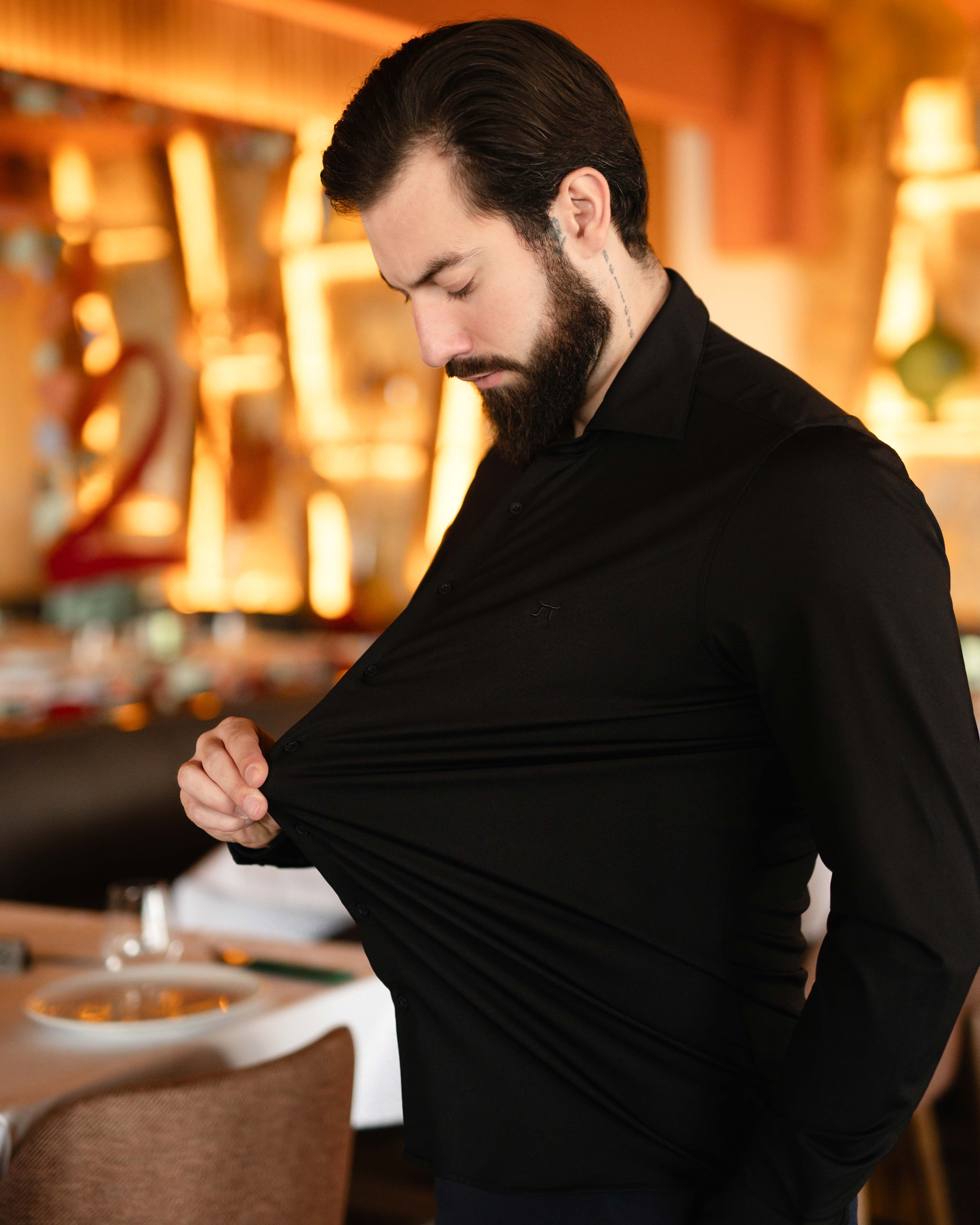 LAZARE™ ULTRAFLEX KOŠULJA - BLACK SATIN