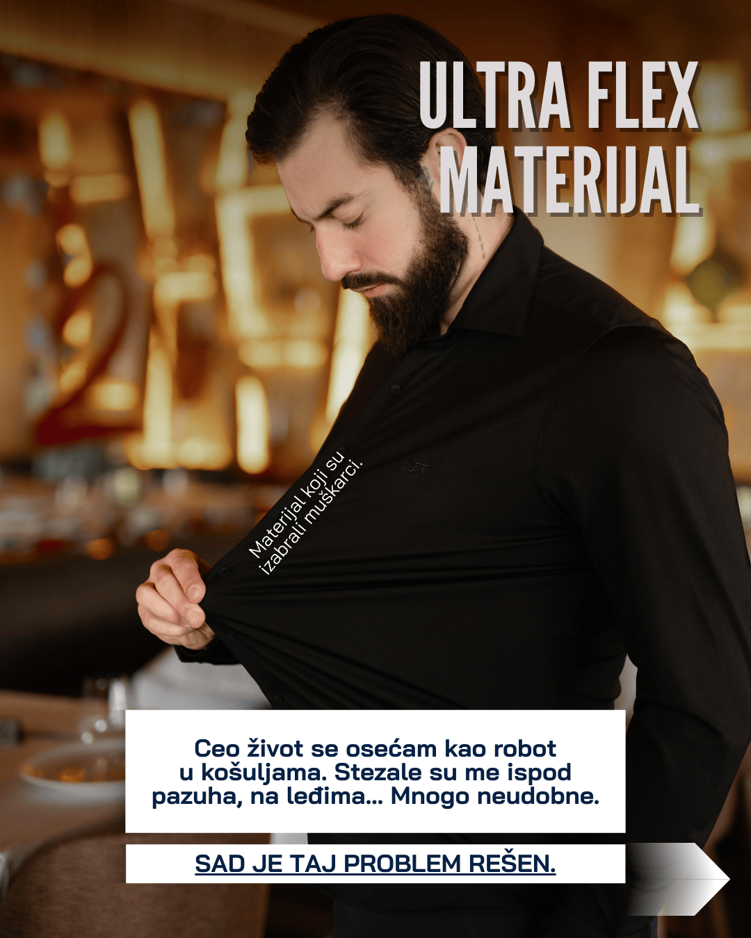 LAZARE™ ULTRAFLEX KOŠULJA - BLACK SATIN