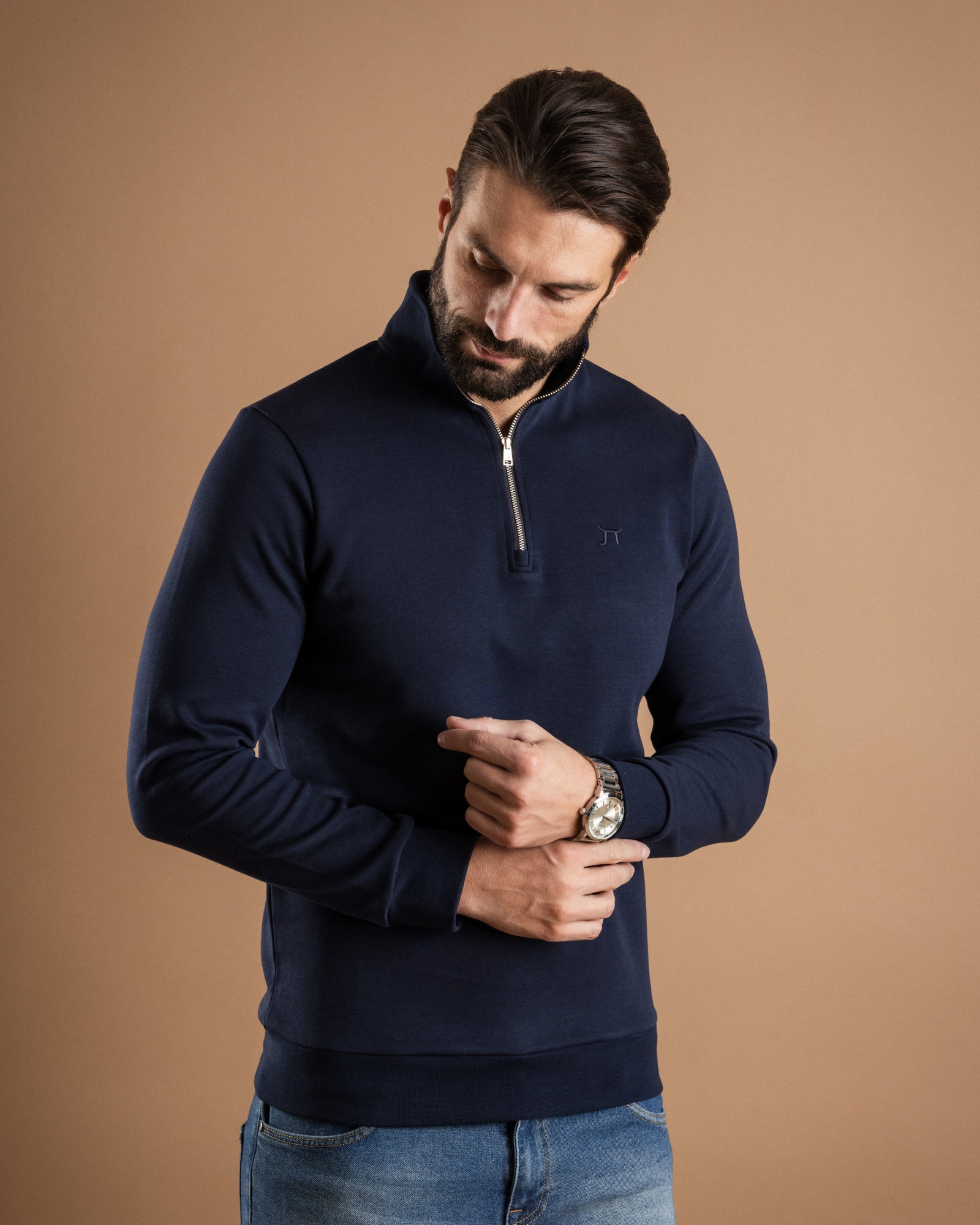 LAZARE™ RICHMOOD QUARTER-ZIP - MIDNIGHT BLUE