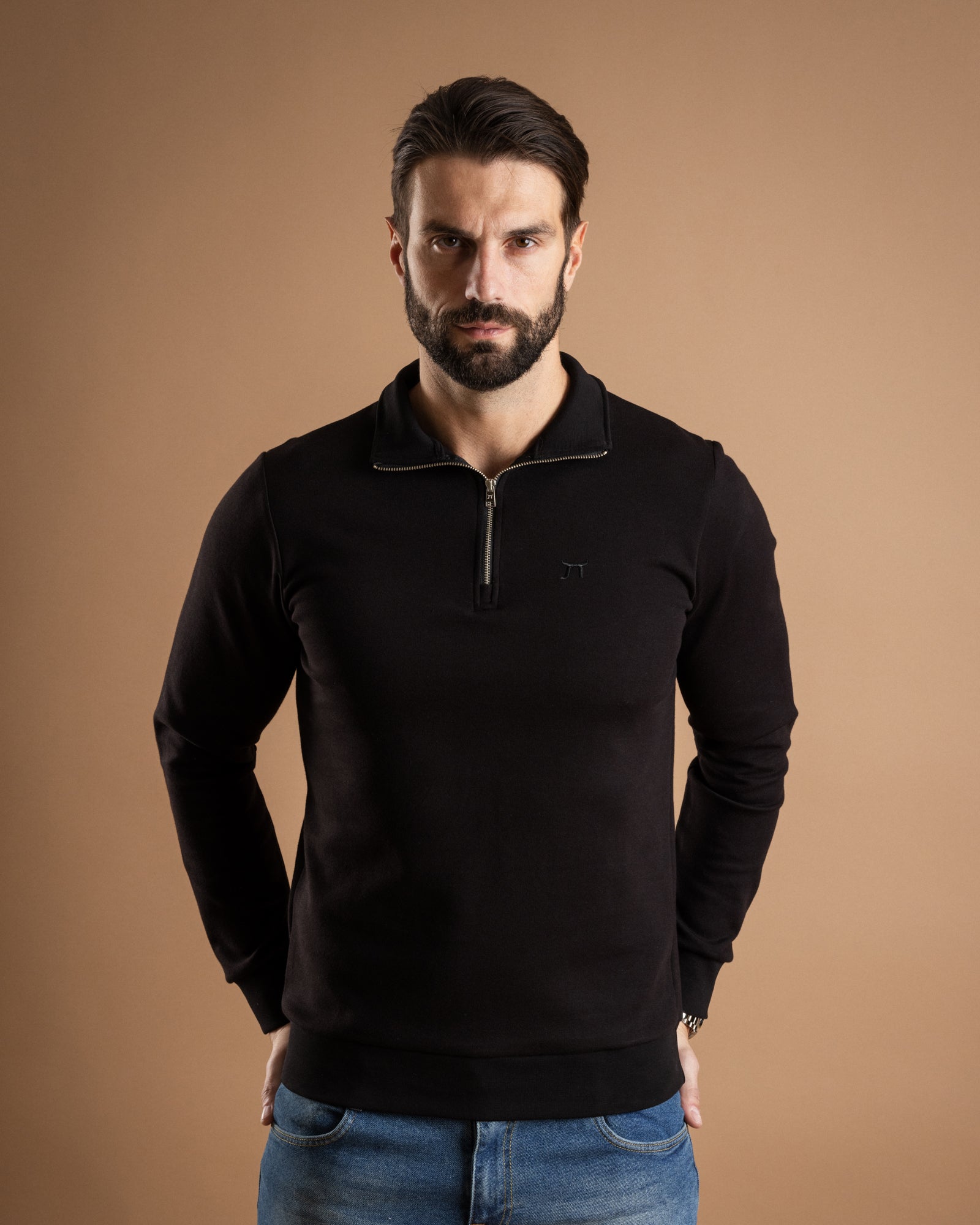 LAZARE™ RICHMOOD QUARTER-ZIP - CARBON BLACK