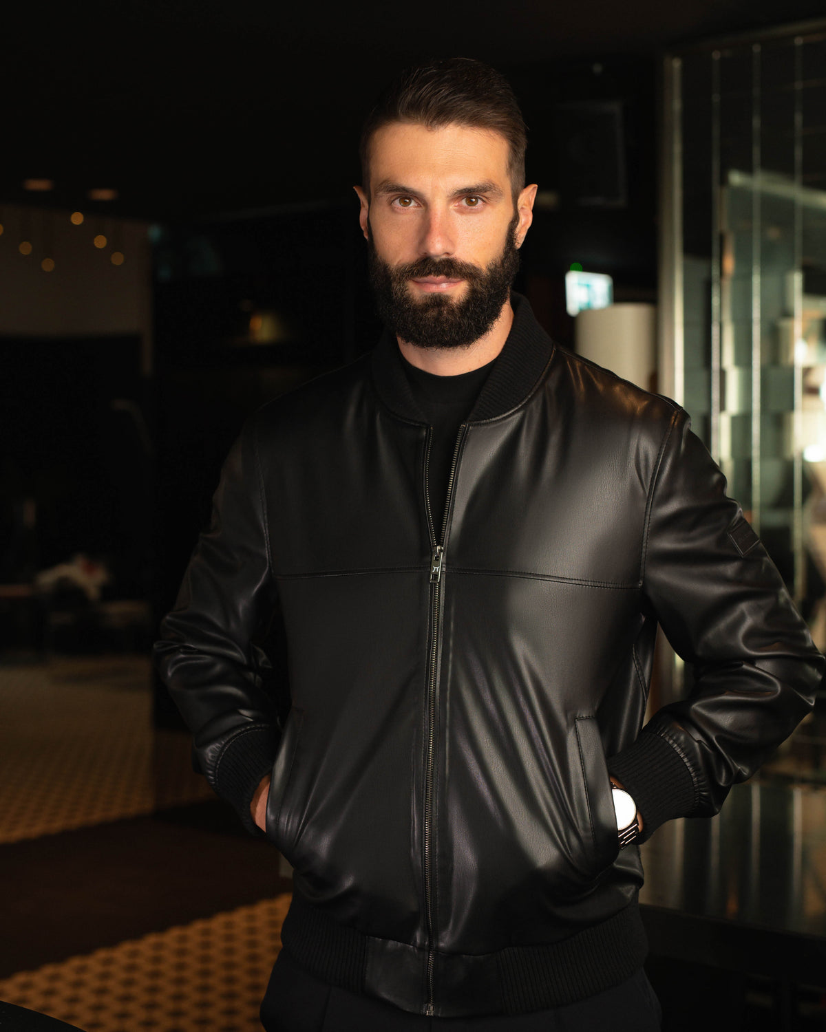 LAZARE™ MARASH LEATHER JACKET - BLACK