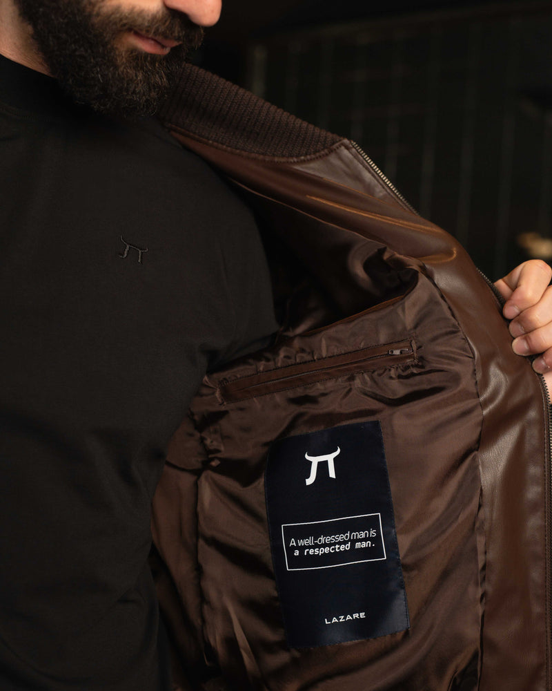 LAZARE™ MARASH LEATHER JACKET - BROWN