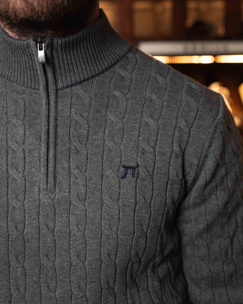 LAZARE™ OXFORD KNIT SWEATER - GREY