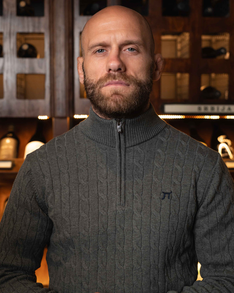 LAZARE™ OXFORD KNIT SWEATER - GREY