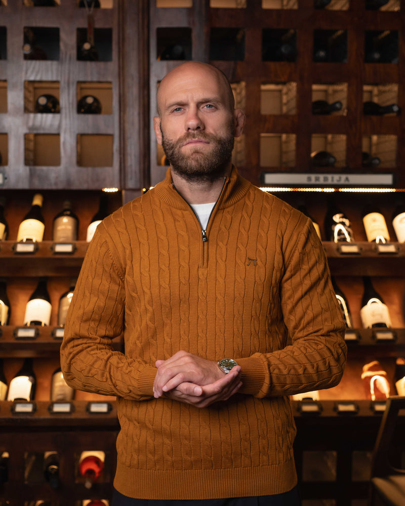LAZARE™ OXFORD KNIT SWEATER - OCHER