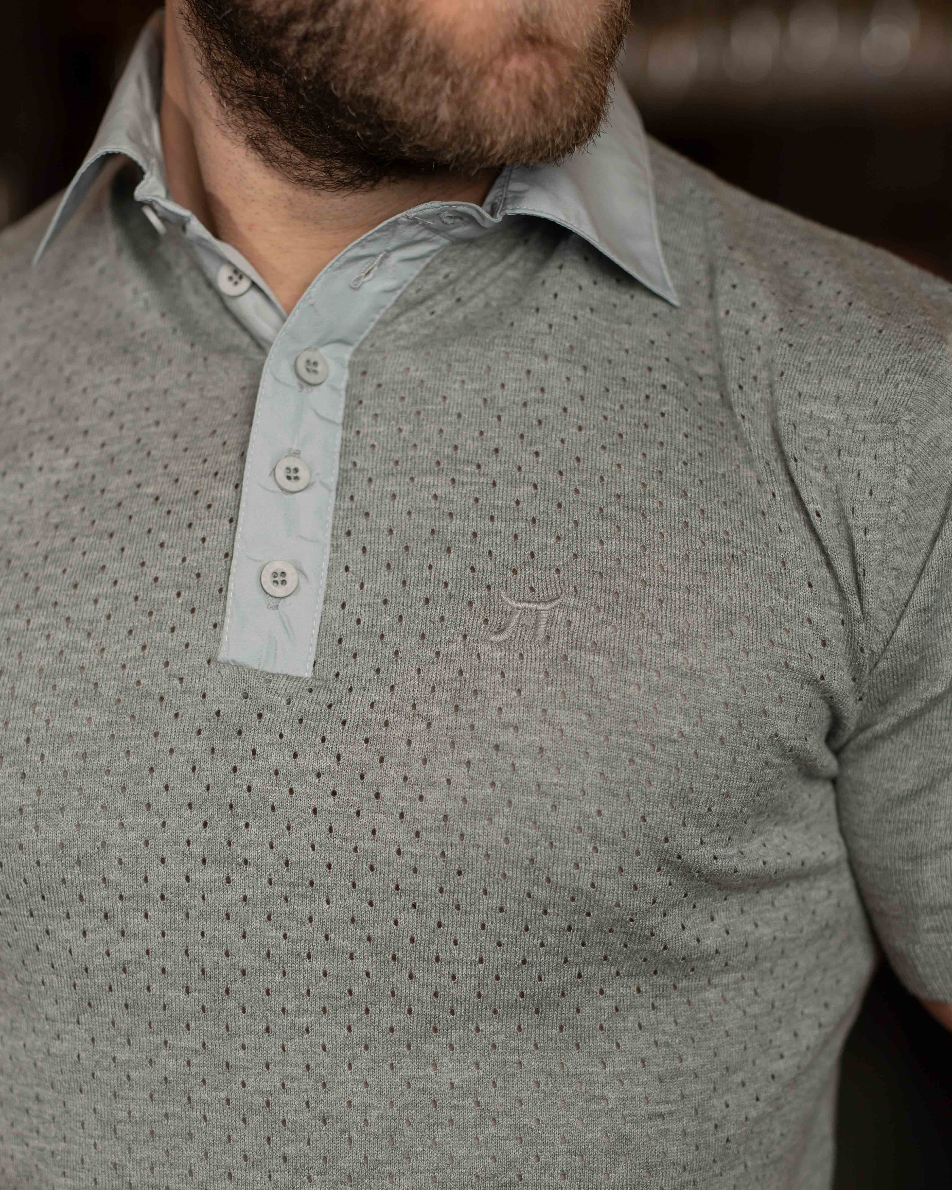 LAZARE™ POLO TECH KNIT - CLASSIC GREY