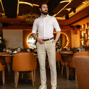 LAZARE™ GENTLE LINES PANTS - LIGHT BEIGE