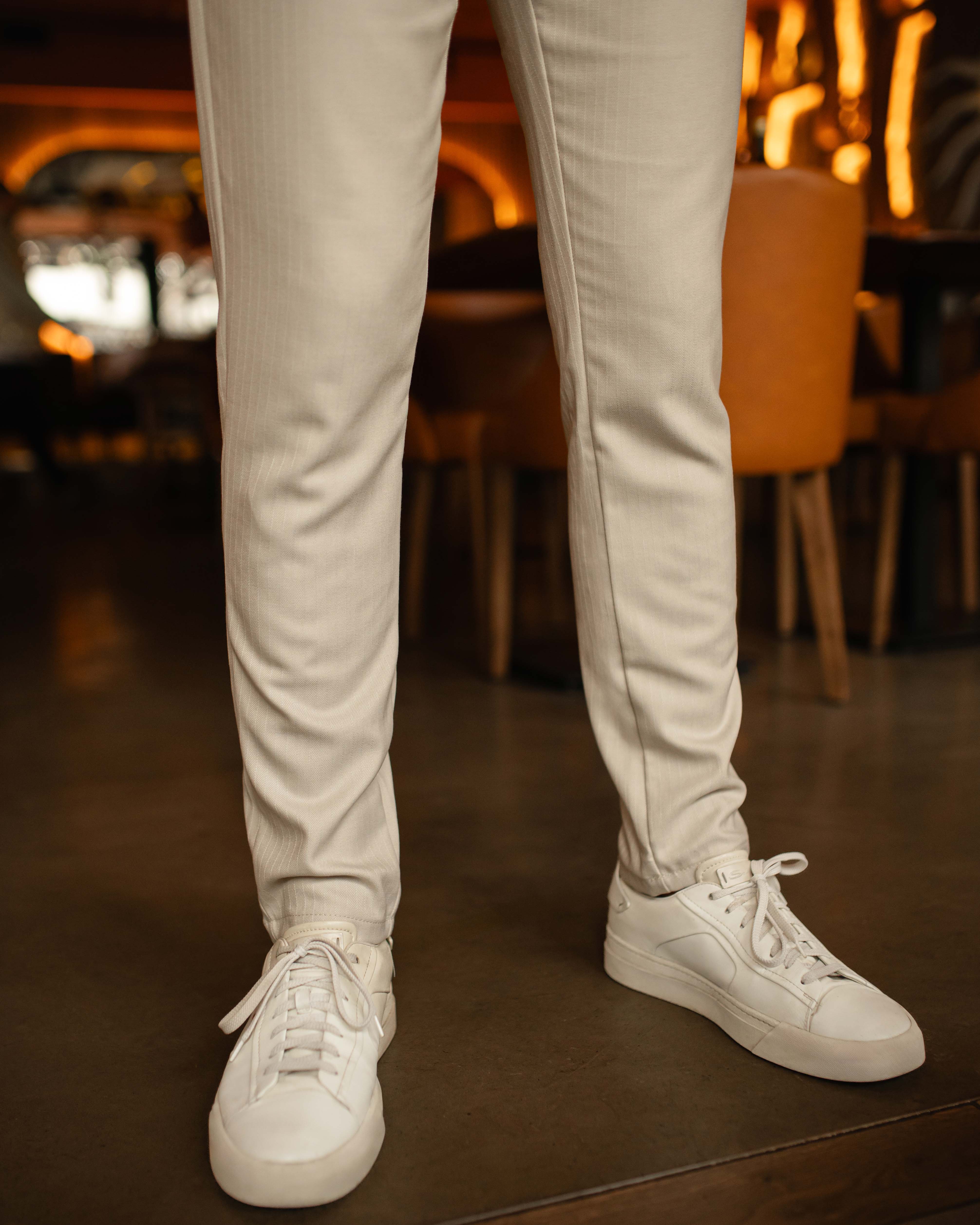 LAZARE™ GENTLE LINES PANTS - LIGHT BEIGE