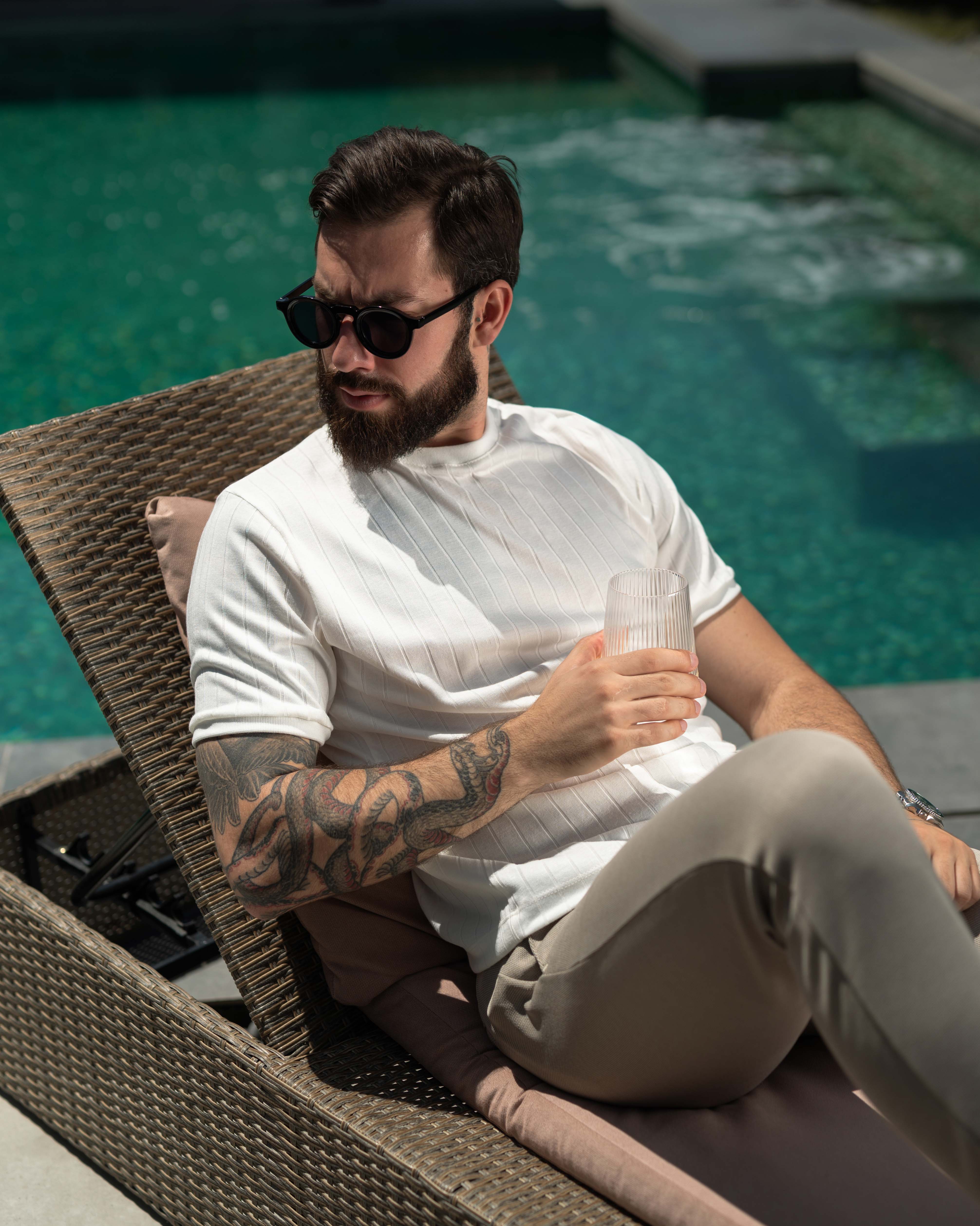 LAZARE™ AZUR LINES T-SHIRT - WHITE