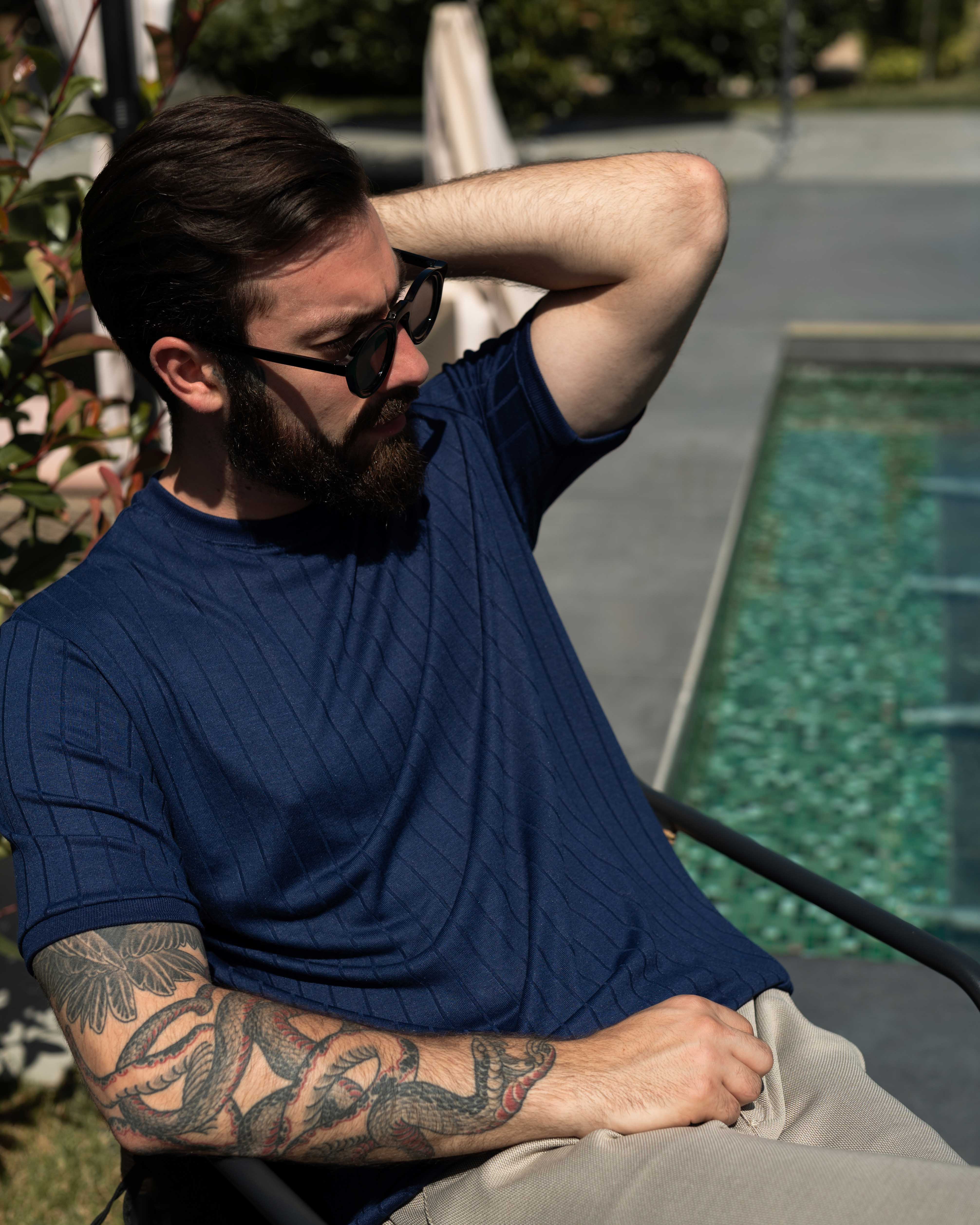 LAZARE™ AZUR LINES T-SHIRT - OCEAN NIGHT