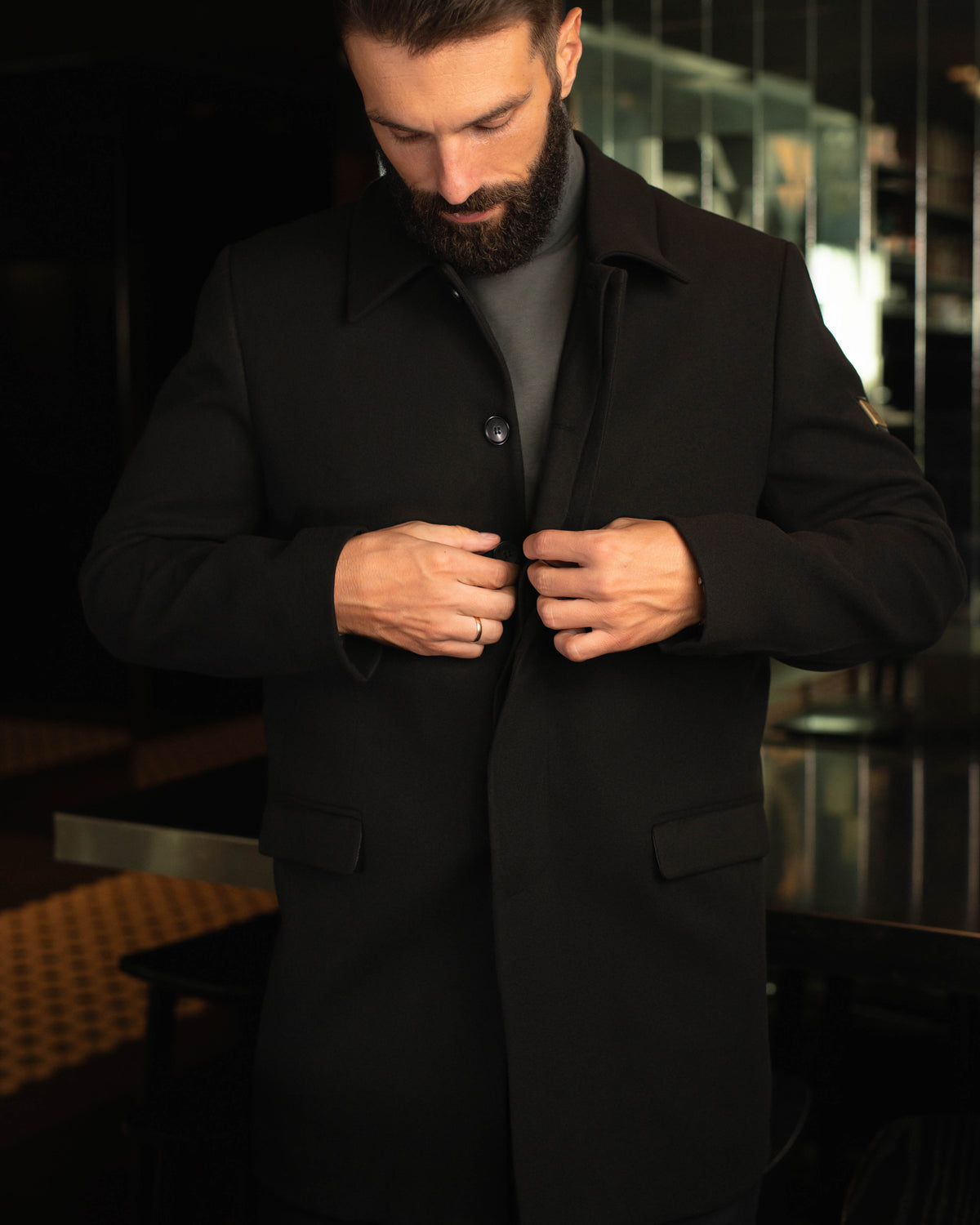 LAZARE™ REGENT COAT - BLACK